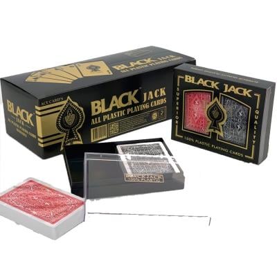 Black Jack Plastic Playing Cards Box REE3220, 6pcs