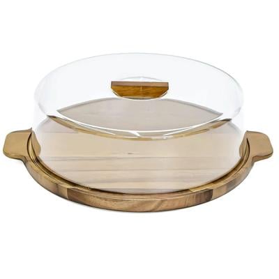 Blackstone AC3010 Cheese Platter Dome Board Dome Board Serving Plate Wooden Cutting Board With Acrylic Cover