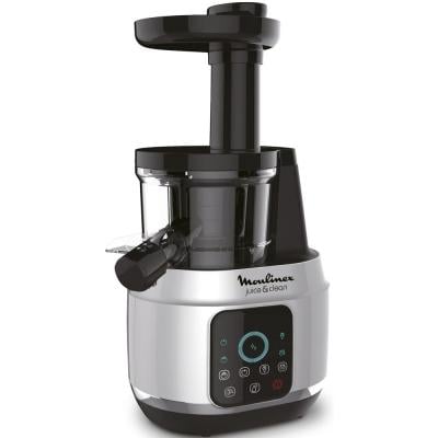 Moulinex ZU420E27 Juice And Clean Powerful Slow Juicer With 4 Programs, Black and Silver