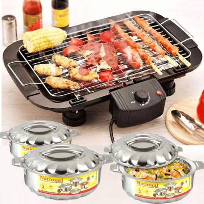 2 in 1 Kitchen Pack, Electric Barbecue Grill + 3pc National Casserole Set
