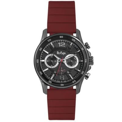 Lee Cooper LC06844.658 Quartz Watch For Mens 47mm Black with Red