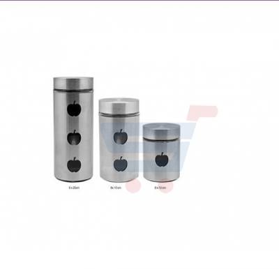 RoyalFord 3 Pieces Canister Set/Apple Hole - RF7280