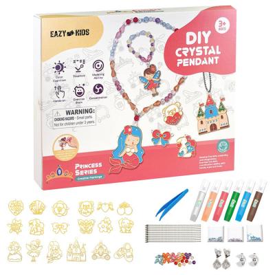Eazy Kids EZ_DIYCP_PRSE DIY Crystal Pendant Making and Coloring Set XL Princess