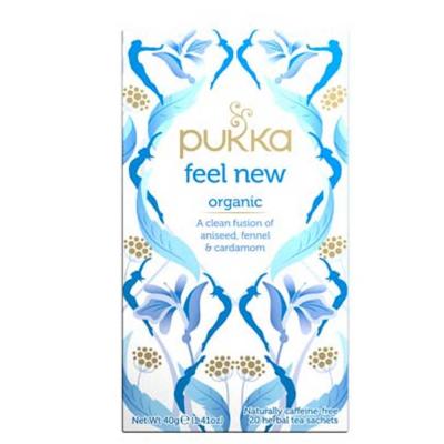 Pukka Feel New, Organic Herbal Tea with Aniseed, Fennel & Cardamom, 20 Tea Bags