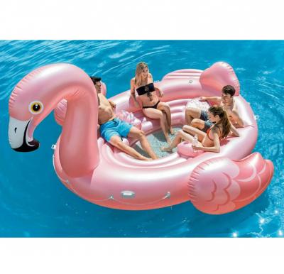 INTEX Inflatable Flamingo ISLAND 422 x 373 x 185 cm Party Floating Pool, 57267 