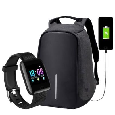 2 in 1 Bundle Pack Anti-Theft Backpack And Smart Watches