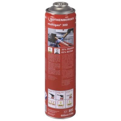 Rothenberger 035510-A Gas Cartridge Multigas 300 Inch 600ml, Red