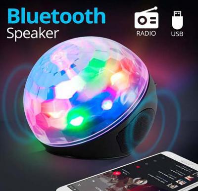 RGB Multi-Color Ball DJ  Light Portable Wireless Bluetooth Speaker With Micro SD, USB Port, Aux & FM Radio Support, WS-635BT