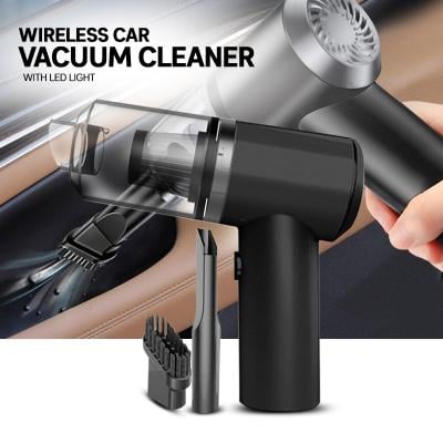 2 in 1 Wireless Car Vacuum Cleaner with LED Light, Portable Mini Wet/Dry Vacuum for Car Interior and Home Cleaning