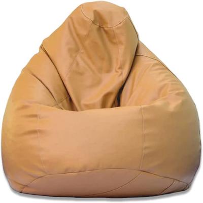 Luxe Decora LDBBNBG90 Faux Leather Bean Bag with Filling Beige