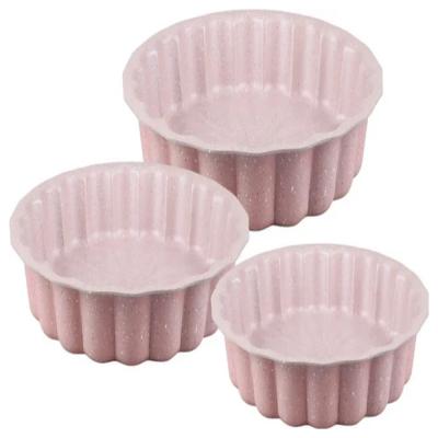 Dessini LM225 Granite Coating Cake Pan set 3 Pcs Pink