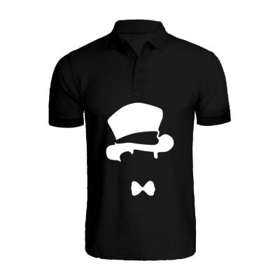BYFT 110101011233 Printed Cotton T-shirt Gentle Man Personalized Polo Neck T-shirt For Men Black XXL