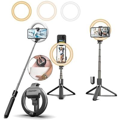 Hexar 20210257 Selfie Stick With Ring Light 3 Colours For Ring