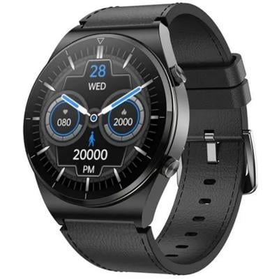G-Tab GT3 Smart Watch With Leather Strap Black