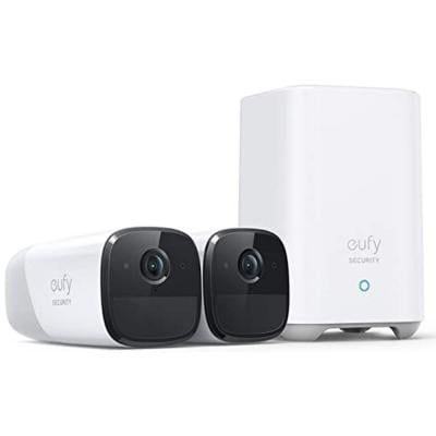 Eufy Security T88513D1 eufyCam 2 Pro Wireless Home Security Camera System Home Kit Compatibility 2K Resolution Night Vision 2 Cam Kit White with Black , 1Year Warrenty