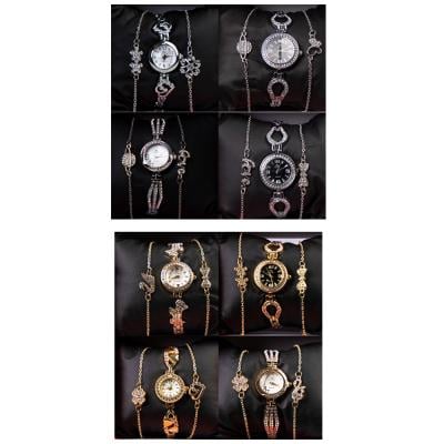 2Pcs Combo Of Ac fashion Luxurious Women Watch and Bracelet Set With Box