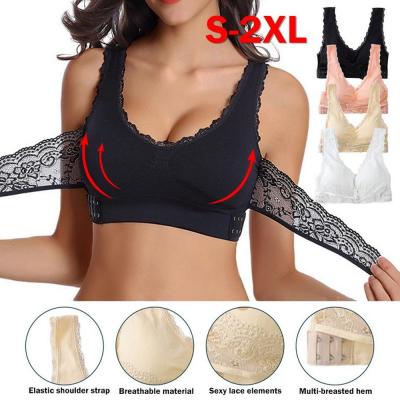 Adjustable Sports Bra Front Cross Without Rims Black