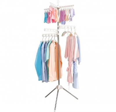 Foldable Clothes Drying Rack Collapsible Tripod Coat Hang 