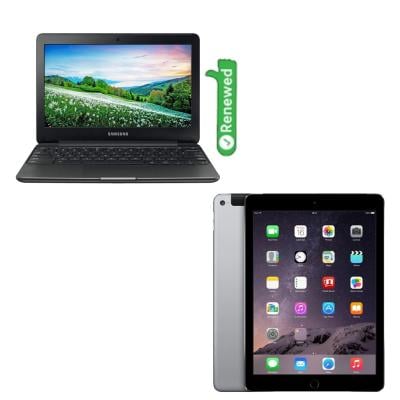 2 in 1 Samsung Chromebook XE500C13- 11.6 inch Celeron 4GB 16GB SSD Black -Renewed and Apple iPad Air 2 16GB Cellular Space Gray- Renewed