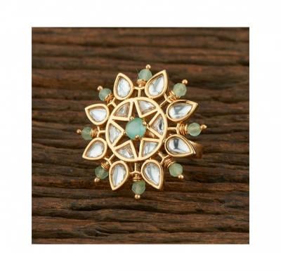 SOL Kundan Classic Ring with Gold Plating J028-SOL, Mint