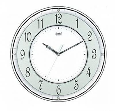 Ajanta Quartz Wall Clock with Round Dail Shape 1917 White For Office and Home