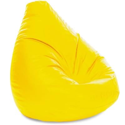 Luxe Decora LDBBNYL80 Faux Leather Bean Bag with Filling Yellow