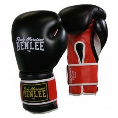 Benlee Sugar Leather Boxing Gloves 14Oz Black and Red, 20020239-101