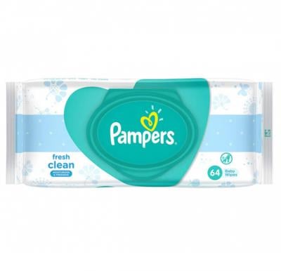 Pampers Baby Wipes Fresh Clean 6s, 64 Count