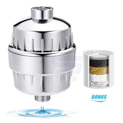 20-Stage Shower Head Filter-Shower Head Filter for Hard Water, with 2 Replaceable Filter Cartridges, High Output Shower Water Filter for Removing Chlorine and fluoride, Polished Chrome