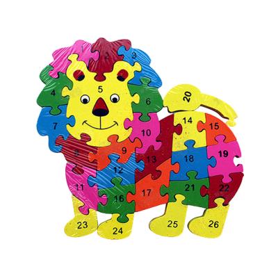 Ukr TW049 Jigsaw Puzzle Lion Letters And Numbers Multicolor