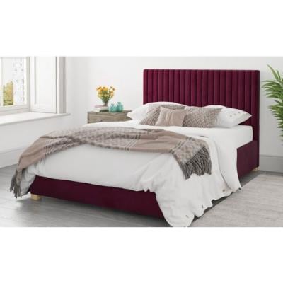 5 Star FSF-Bed566978 Channel Vertical Tufted Upholstered Bed Super King Size Without Spring Mattress, Maroon