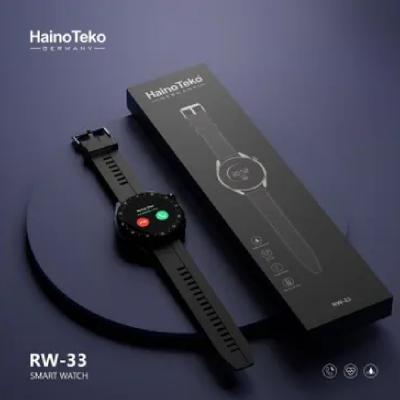 Haino Teko RW33 46mm Bluetooth Waterproof Smart Watch With 2 Different Straps Black