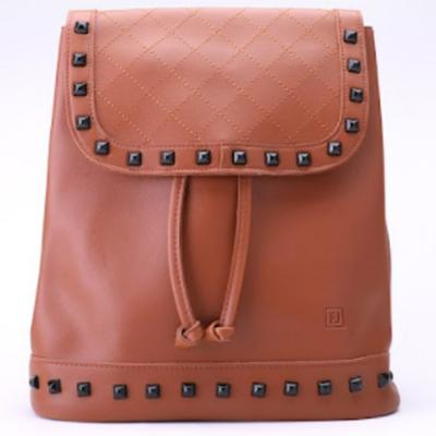 First Lady 9639 High Quality Synthetic Leather PU Fashion Backpack For Women Brown