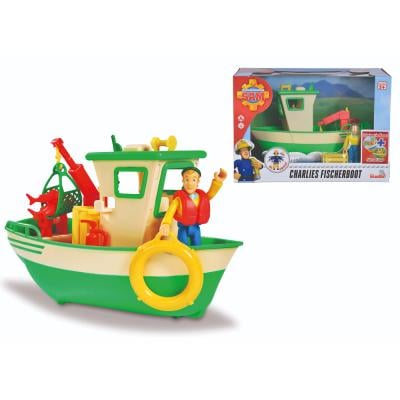 Simba Fireman Sam Charlies Fishing Boat and Figurine, 109251074038