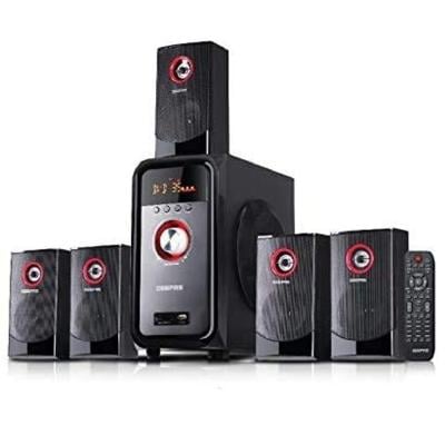 Geepas GMS8526 5.1 Channel Multimedia Speaker System With USB, SD Card Slots And FM Radio Bluetooth Black