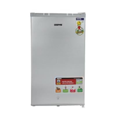 Geepas GRF119SPE 110L Single Door Defrost Refrigerator Silver 1x1
