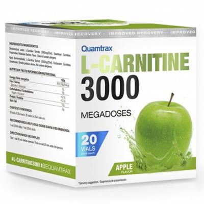 Quamtrax L-CARNITINE 3000 Apple Flavor 20 Vials
