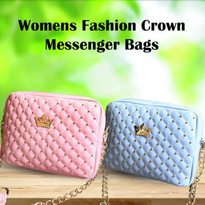2 In 1 Womens Fashion Crown Messenger Bags, Pink, Blue
