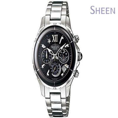 Casio Sheen Analog Silver Stainless Steel Chronograph Watch For Women, SHE-5512D-1ADF