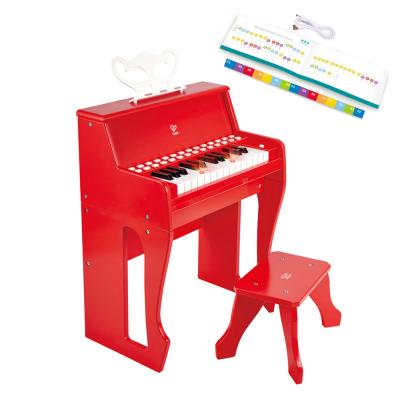 Hape E0630 Learn With Lights Piano And Stool Red