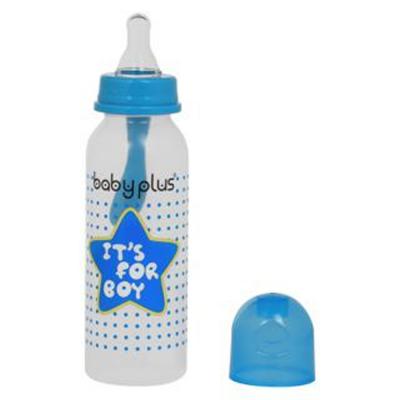Baby Plus BP5114-B-1 8 OZ Feeding Bottle with Nipple Blue