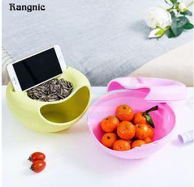 Multifunctional Double Deck Aperatives Food Fruit Storage Box Dish Circular Plastic Table Grocerie Storage Plate Organizer