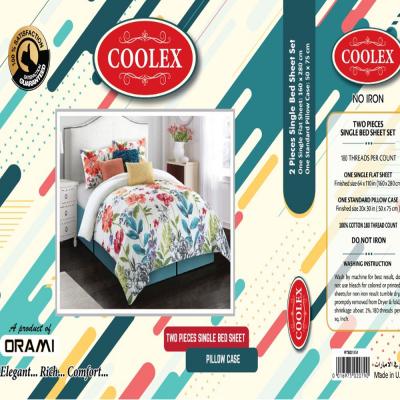 Coolex RTBD1551 Single Bed Sheet With Pillow Case Assorted