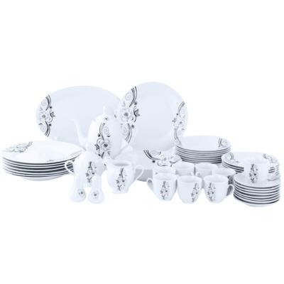 Royalford 49Pcs Floria Porcelain Dinner Set Floral Design RF9989 White
