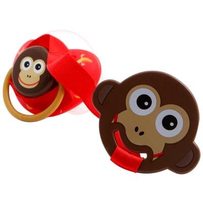 Baby Plus BP5174 Monkey Style Pacifier with Holder 2 Pieces