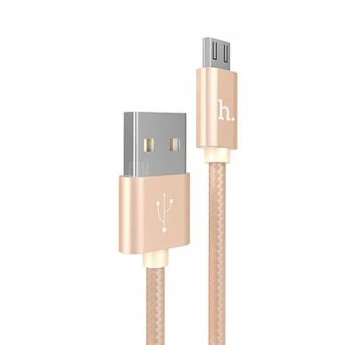 Hoco X2 knitted Micro USB Charging cable, gold
