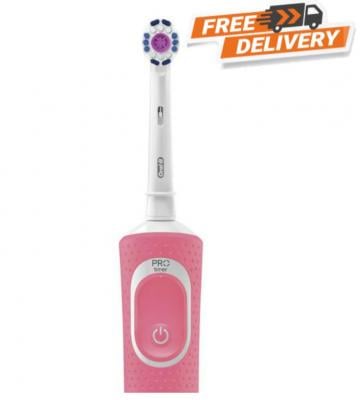 Oral B D100.413.1 PNK Rechargeable Toothbrush, Pink