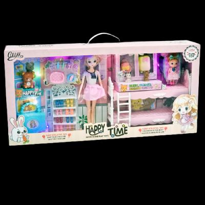 Happy Time Micro Secene Barbie Doll with Bedroom 2027-9, Multi Color