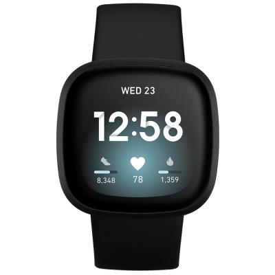 Fitbit Versa 3 Health And Fitness Smartwatch With GPS, Black and Aluminium
