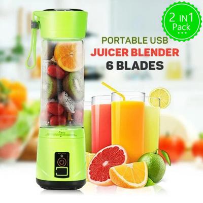 2 in 1 Portable And Rechargeable Battery 6 blade Juice Blender Assorted Color